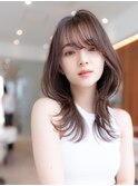 20代30代大人かわいい/シルキーベージュ/レイヤーカット/前髪