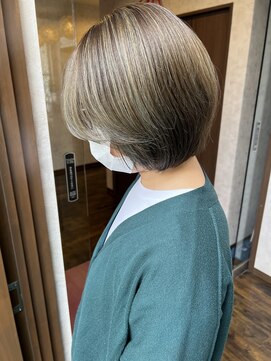 ロイズ ヘアデザイン アンド スパ(LOES) 脱白髪染めハイライト×グレージュカラー