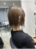 切りっぱなしボブ☆ まろやかベージュ マロンブラウン