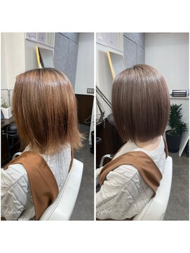 ムーブ(Moob) くすみ感+ミルクティーカラー髪質改善メニュー【別府】