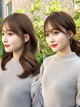 ミラリー トウキョウ(Mirareee Tokyo) 20代30代40代◎前髪パーマグレーベージュレイヤーロング黒髪