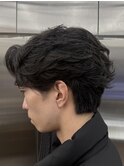 フェザーパーマフェザーショート毛流れヘアセンターパート原宿　