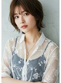 ボブルフネビージュ小顔ワンレン黒髪小顔カット