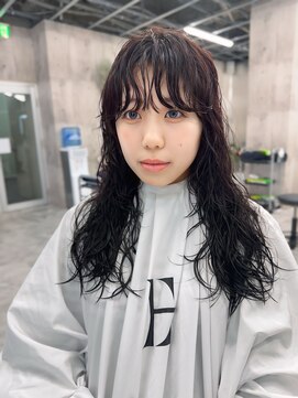 エヴァン(HEVIN) ロングレイヤー☆コールドパーマ☆ラベンダーブラウン☆