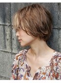 マッシュショート/大人可愛い/小顔耳掛けハンサムひし形ショート