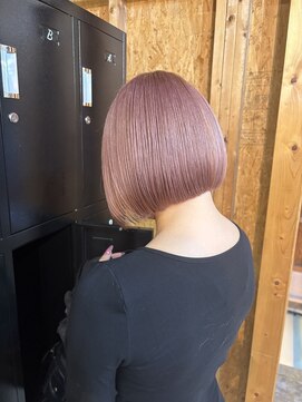 アフターニュース 新潟(afternews) ボブ/ピンクベージュ/ダブルカラー/ケアブリーチ/髪質改善/新潟