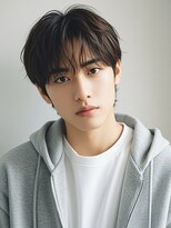 エイチ メンズ(H)&nbsp;フェザーパーマフェードカットツーブロックセンター分けメンズ