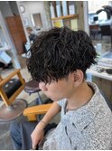 波巻きスパイラルパーマメンズマッシュパーマツイストパーマ