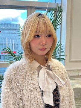 ビビディ バビディ ブー 河原町三条店(Bibbidi.bobbidi.boo) *レイヤーボブタッセルボブハイトーンブロンド金髪ボブ