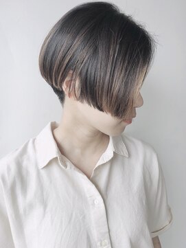 モリオフロムロンドン 原宿本店(morio from London) 【モリオ原宿】ハンサムショート　ハイライト　オレンジ