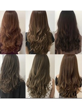 アンス 大阪梅田(ANs.) ハイライトカラーグレージュベージュ、エクステ、シールエクステ