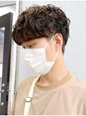 メンズパーマ_束感ショートツーブロック_ba407172