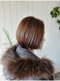 自然なハイライト丁度いい長さのショーボブ 30代40代50代60代