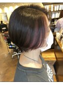 インナーカラー×ショートボブ