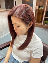 ハウル(Howl)&nbsp;艶髪/ペオニーピンク/ブリーチ無/セミロング/艶カラー/髪質改善