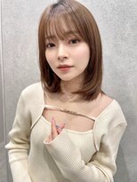 エジョン 三鷹店(Aejon)&nbsp;くびレイヤーエモージュ前髪ピンクベージュレイヤーボブ