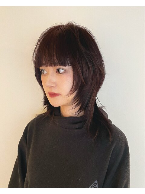 wolf cut × red color