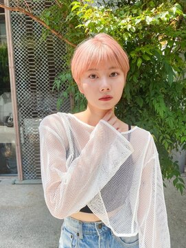 アンバー 池袋(amber) 切りっぱなしボブ/美髪/ピンクブラウン[池袋駅]