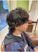 メンズ波巻きウルフ