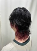 ウルフカット×インナー赤