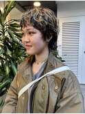 プチウルフブリーチパーマショートレイヤー