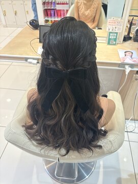 アッシュ たまプラーザ店(Ash) 波巻き/編み込みハーフアップ