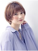 くびレイヤー/シアーカラー/ナチュラルカール愛されショート
