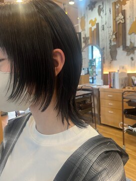 フレンズ 手稲店(friend's) マッシュウルフくびれウルフレイヤー顔周り束感オイル札幌美容室