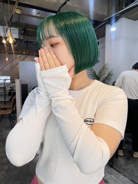 コモダ 神戸三宮(comoda) ボブ / グリーン / ミニボブ / ハイトーン