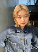 Say.外ハネボブくびれボブミルクティーベージュブリーチ表参道