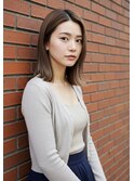 前髪なしナチュラル外ハネボブ/外ハネワンカール/縮毛矯正