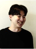 センターパート曲がる縮毛矯正ニュアンスパーマフェザーショート
