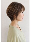 骨格矯正コンパクトレイヤーショート×白髪ぼかしハイライト