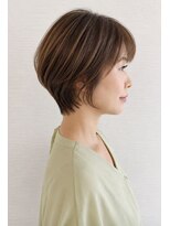 ボンド(hair salon bonD) 骨格矯正コンパクトレイヤーショート×白髪ぼかしハイライト