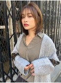 エアリーミディショートパーマひし形