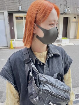 シィーム(cime) オレンジカラー オレンジ ブリーチカラー オレンジベージュ