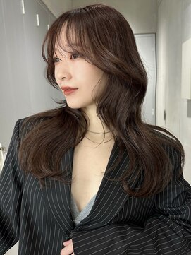 サイン 渋谷(SIGN) 美髪エアリーロングピンクブラウン切りっぱなしボブ