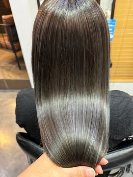 ニュイ 高槻 阪急茨木店(nui) 黒髪ボブルフネビージュ小顔ワンレンスペインカール