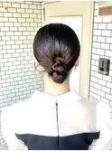 タイトシニヨン カチモリ ヘアセット 参列ヘア お呼ばれヘア