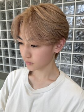 サンクマーケット 渋谷(cinq MARKET) メンズミルクティーベージュコンマヘアアッシュグレージュカラー