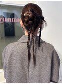 カチモリヘア お呼ばれヘア お団子 結婚式 成人式 20代