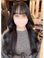 ステアケース ギンザセブン(stair:case ginza7)&nbsp;艶黒髪×シースルーバングの韓国風くびれロング
