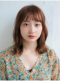外ハネ×オレンジブラウン