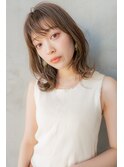大人かわいい前髪セシルカットココアブラウンフリンジウェーブ
