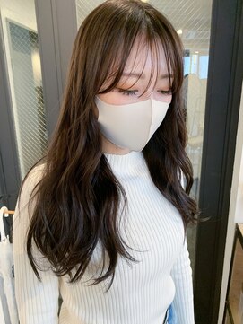 イースエモーション(ease et motion) 【ease et motion】フェザーバング ココアベージュ　ゆる ロング