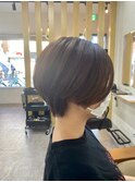 前下がりショートボブ丸みショート/アースカラー/30代40代50代