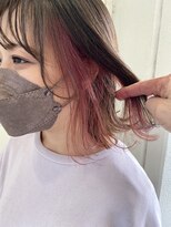 ヘアーデザイン シュシュ(hair design Chou Chou by Yone) インナーカラー&ピンク×切りっぱなしボブ♪