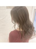 フレンチセピアアッシュ外ハネレイヤーボブこなれヘア/横浜