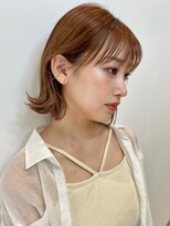 トルネード(TORNADO) オレンジ シルキーベージュ 外ハネパーマ 切りっぱなしボブ t87