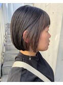 大人のナチュラルインナーカラーボブ☆グレージュ